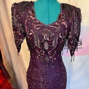 Beaded Vintage Design Silk Heavy beaded gown